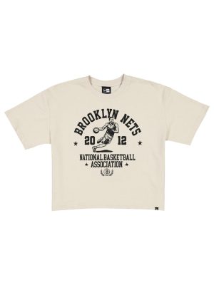 Brooklyn Nets Throwback Prep Stone Women's Cropped T-Shirt