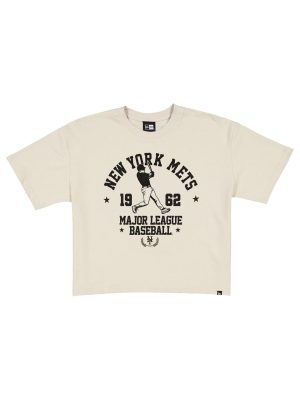 New York Mets Throwback Prep Stone Women's Cropped T-Shirt
