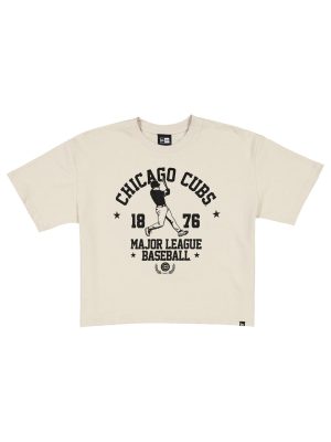 Chicago Cubs Throwback Prep Stone Women's Cropped T-Shirt