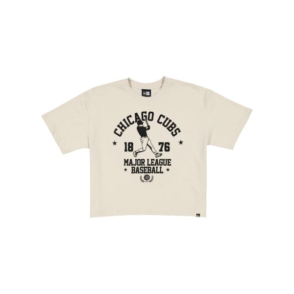 Chicago Cubs Throwback Prep Stone Women's Cropped T-Shirt
