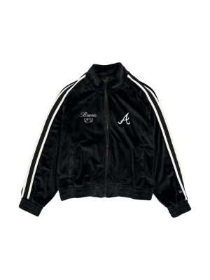 Atlanta Braves Throwback Prep Black Women's Track Jacket