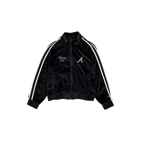 Atlanta Braves Throwback Prep Black Women's Track Jacket