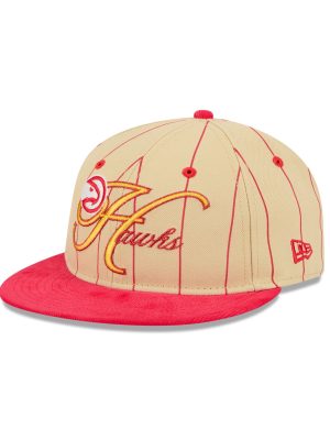 Atlanta Hawks Pinstripe Script Retro Crown 9FIFTY Adjustable Hat