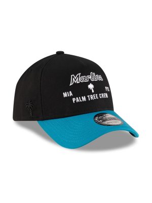 Palm Tree Crew x Miami Marlins Black 9FORTY A-Frame Snapback Hat