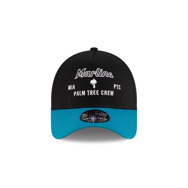 Palm Tree Crew x Miami Marlins Black 9FORTY A-Frame Snapback Hat