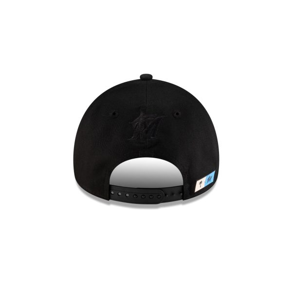 Palm Tree Crew x Miami Marlins Black 9FORTY A-Frame Snapback Hat