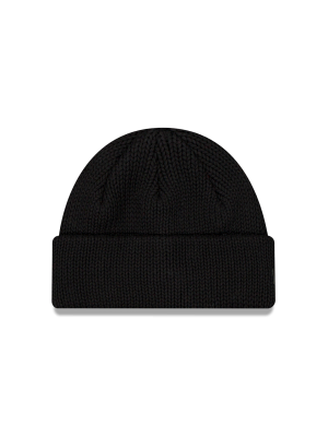 New Era Branded Black Short Knit Beanie Hat