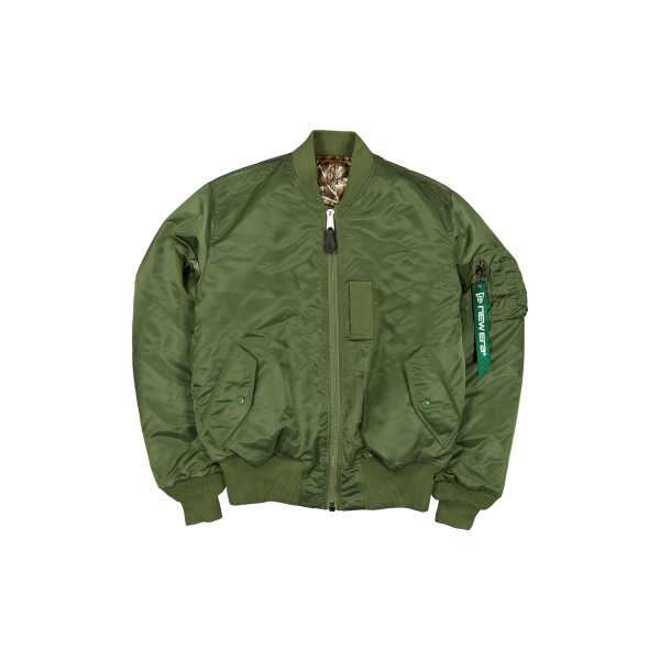 New Era Branded x Realtree® Alpha Industries New Olive Bomber Jacket