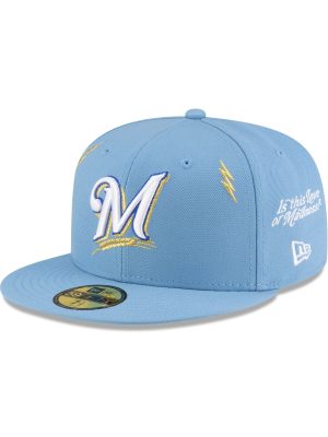 Diet Starts Monday x Milwaukee Brewers Lightening Bolts 59FIFTY Fitted Hat