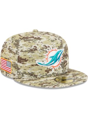 Miami Dolphins 2025 Salute to Service Fan Gear 59FIFTY Fitted Hat