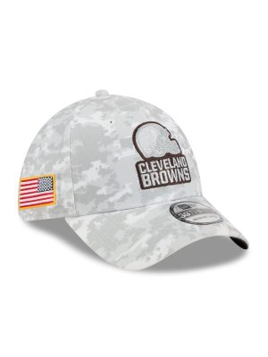 Cleveland Browns 2025 Salute to Service Fan Gear 39THIRTY Stretch Fit Hat