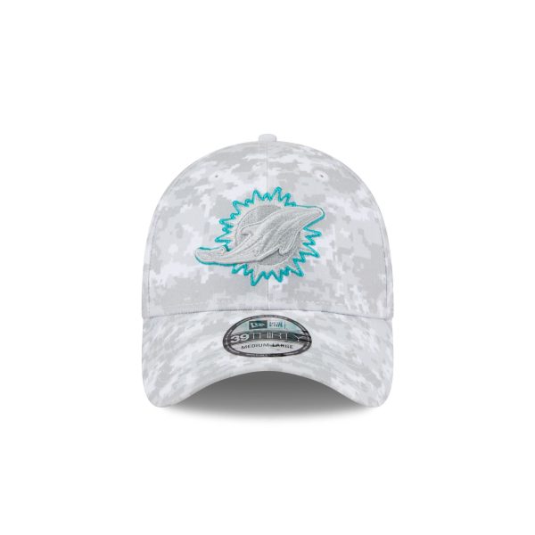 Miami Dolphins 2025 Salute to Service Fan Gear 39THIRTY Stretch Fit Hat