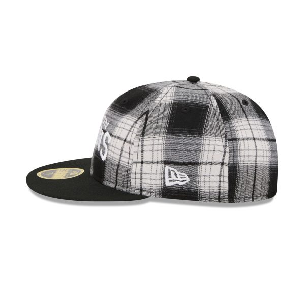 Boston Bruins Grunge Plaid Retro Crown 59FIFTY Fitted Hat