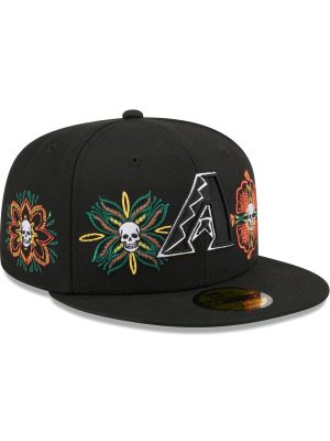 Arizona Diamondbacks Day of the Dead Skull & Flowers 59FIFTY Fitted Hat