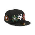 New York Mets Day of the Dead Skull & Flowers 59FIFTY Fitted Hat