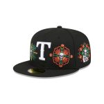 Texas Rangers Day of the Dead Skull & Flowers 59FIFTY Fitted Hat
