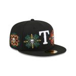 Texas Rangers Day of the Dead Skull & Flowers 59FIFTY Fitted Hat