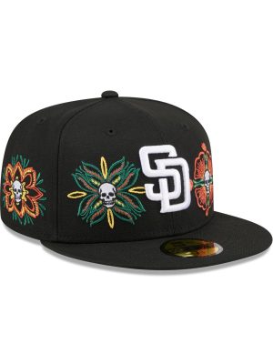 San Diego Padres Day of the Dead Skull & Flowers 59FIFTY Fitted Hat