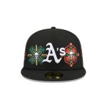 Athletics Day of the Dead Skull & Flowers 59FIFTY Fitted Hat