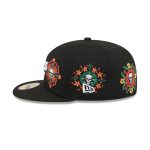 Athletics Day of the Dead Skull & Flowers 59FIFTY Fitted Hat