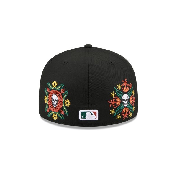 Athletics Day of the Dead Skull & Flowers 59FIFTY Fitted Hat