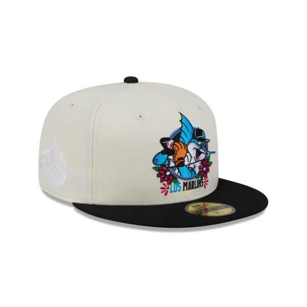 Miami Marlins Day of the Dead Sugar Skull Mascot 59FIFTY Fitted Hat
