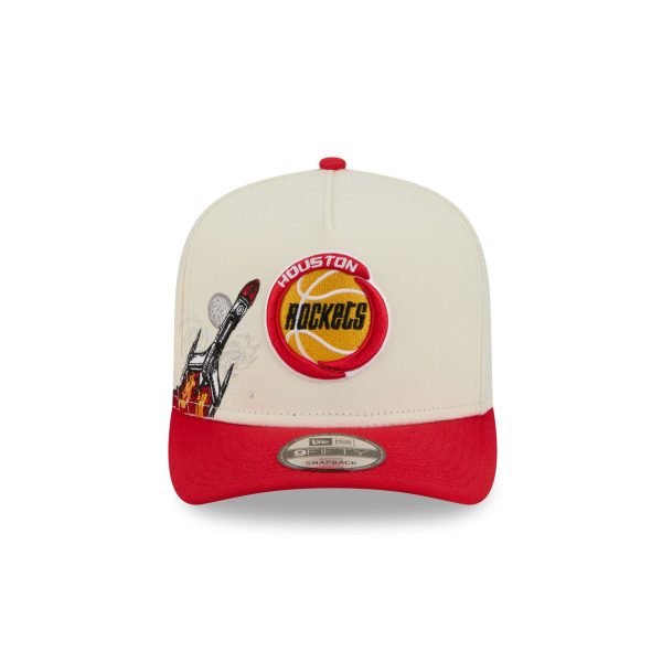 Houston Rockets 1972-1994 Hardwood Classics Chrome White 9FIFTY A-Frame Snapback Hat