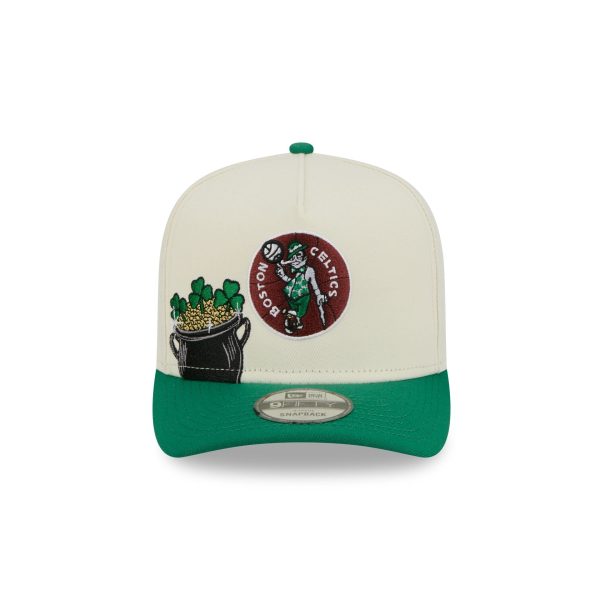 Boston Celtics 1968-1977 Hardwood Classics Chrome White 9FIFTY A-Frame Snapback Hat