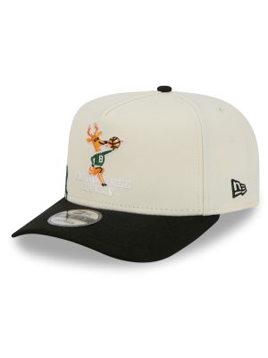 Milwaukee Bucks 1968-1992 Hardwood Classics Chrome White 9FIFTY A-Frame Snapback Hat