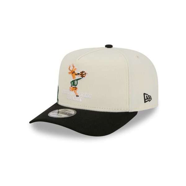 Milwaukee Bucks 1968-1992 Hardwood Classics Chrome White 9FIFTY A-Frame Snapback Hat