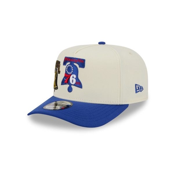 Philadelphia 76ers 1963-1976 Hardwood Classics Chrome White 9FIFTY A-Frame Snapback Hat