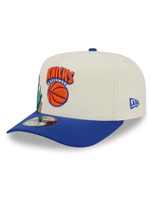 New York Knicks 1946-1963 Hardwood Classics Chrome White 9FIFTY A-Frame Snapback Hat
