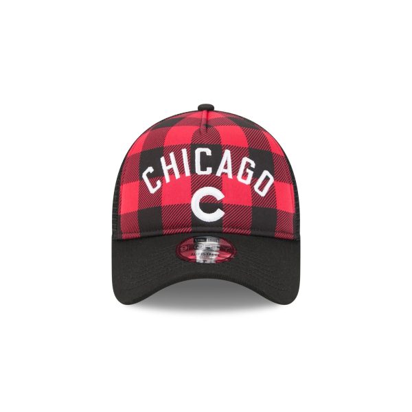 Chicago Cubs Evergreen Check 9FORTY A-Frame Trucker Hat