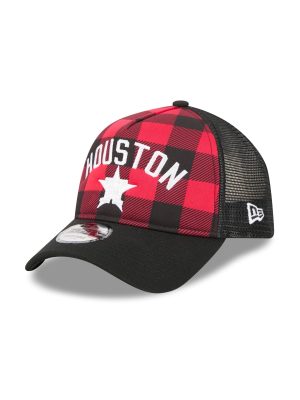 Houston Astros Evergreen Check 9FORTY A-Frame Trucker Hat