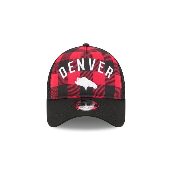 Denver Broncos Evergreen Check 9FORTY A-Frame Trucker Hat