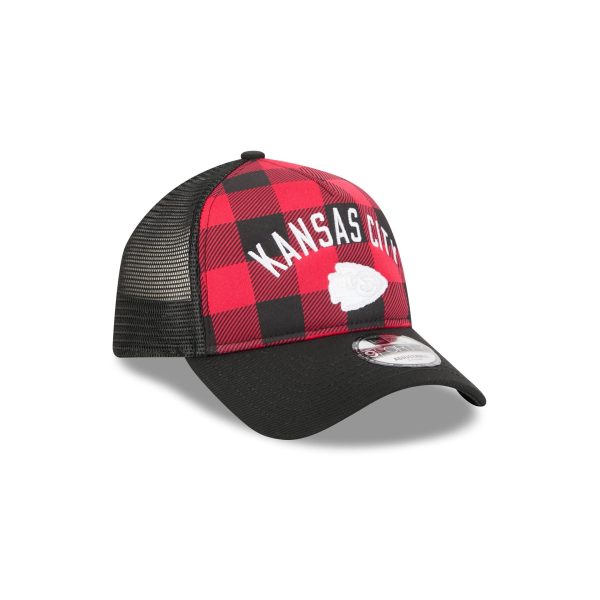 Kansas City Chiefs Evergreen Check 9FORTY A-Frame Trucker Hat