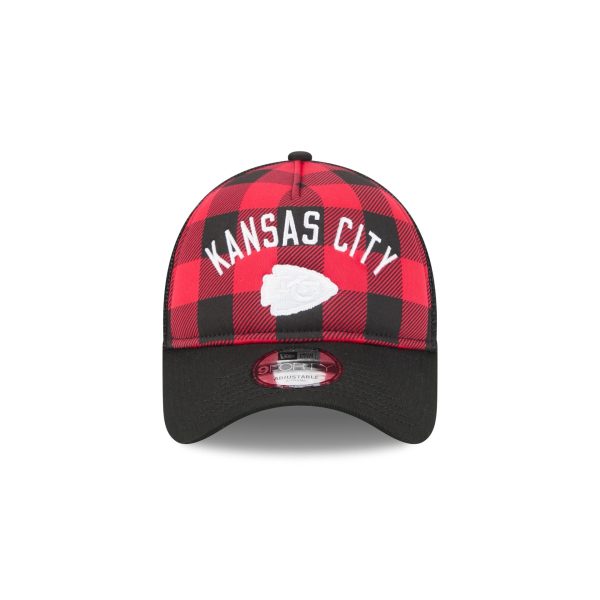 Kansas City Chiefs Evergreen Check 9FORTY A-Frame Trucker Hat