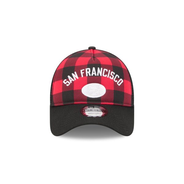 San Francisco 49ers Evergreen Check 9FORTY A-Frame Trucker Hat