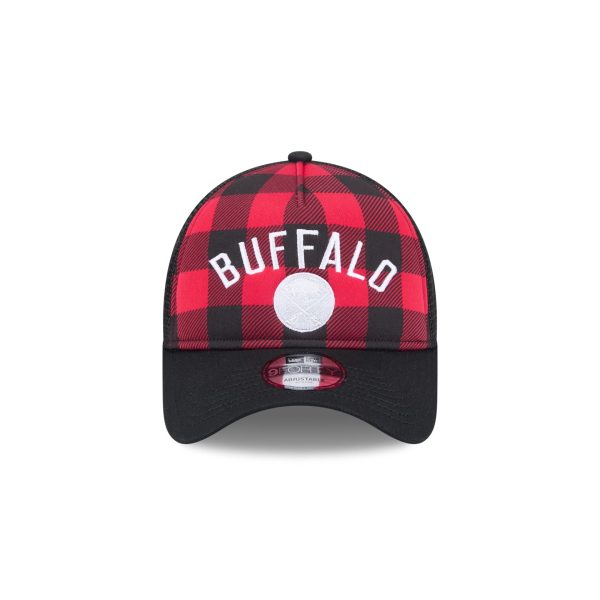 Buffalo Sabres Evergreen Check 9FORTY A-Frame Trucker Hat