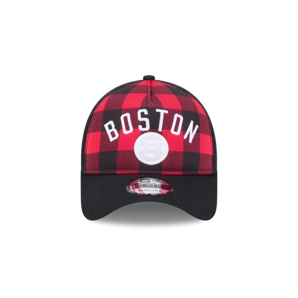 Boston Bruins Evergreen Check 9FORTY A-Frame Trucker Hat