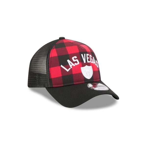 Las Vegas Raiders Evergreen Check 9FORTY A-Frame Trucker Hat