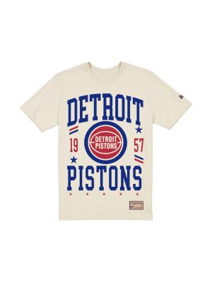 Detroit Pistons 1978-1995 Hardwood Classics Chrome White T-Shirt
