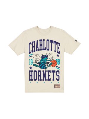 Charlotte Hornets 1988-2002 Hardwood Classics Chrome White T-Shirt