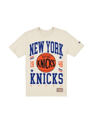 New York Knicks 1946-1963 Hardwood Classics Chrome White T-Shirt