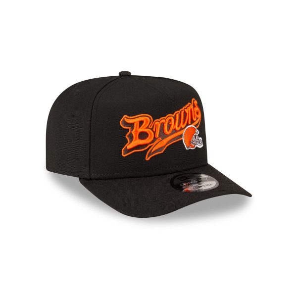 Born x Raised x Cleveland Browns Script Black 9FIFTY A-Frame Snapback Hat