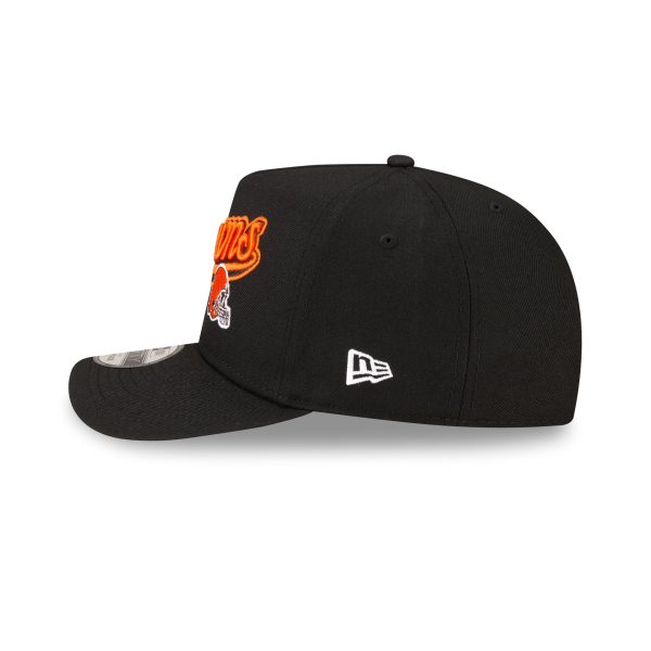 Born x Raised x Cleveland Browns Script Black 9FIFTY A-Frame Snapback Hat