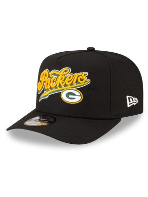 Born x Raised x Green Bay Packers Script Black 9FIFTY A-Frame Snapback Hat