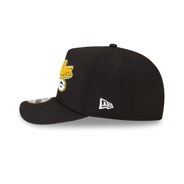 Born x Raised x Green Bay Packers Script Black 9FIFTY A-Frame Snapback Hat
