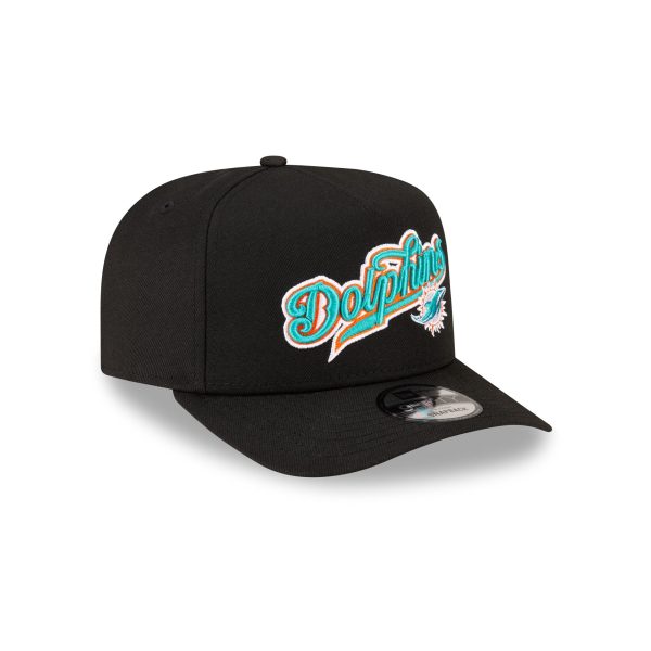 Born x Raised x Miami Dolphins Script Black 9FIFTY A-Frame Snapback Hat