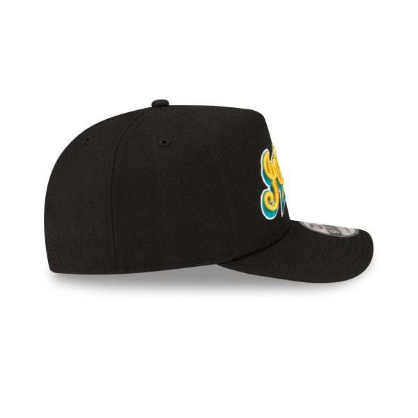 Born x Raised x Jacksonville Jaguars Script Black 9FIFTY A-Frame Snapback Hat